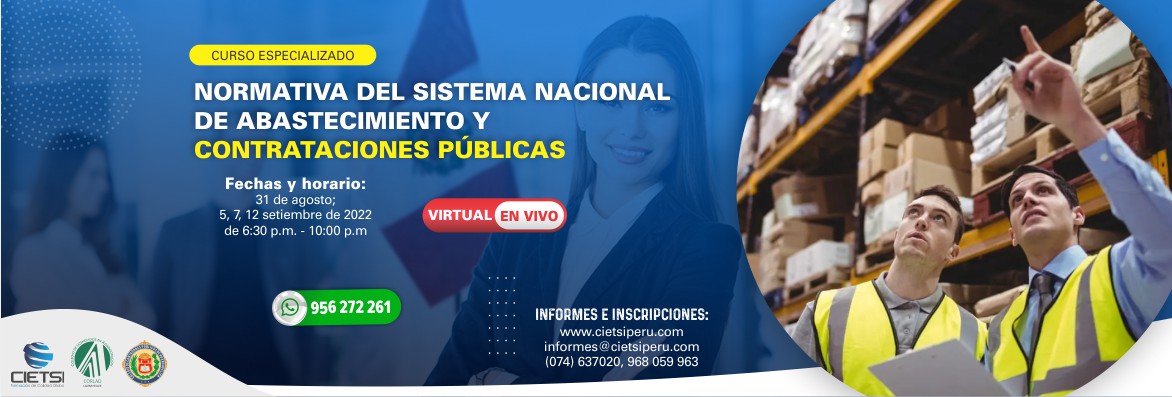 curso especializado normativa del sistema nacional de abastecimiento y contrataciones pUblicas 2022